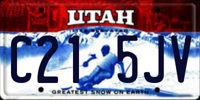 UT license plate C215JV