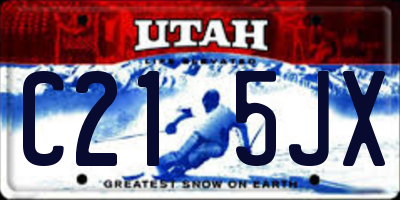 UT license plate C215JX
