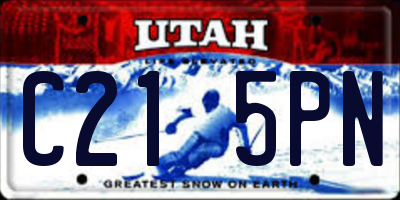 UT license plate C215PN