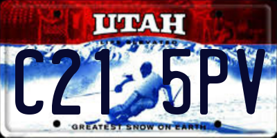 UT license plate C215PV