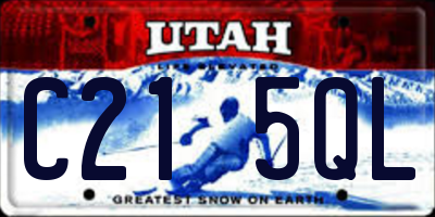 UT license plate C215QL