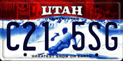 UT license plate C215SG
