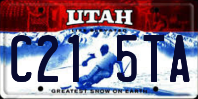 UT license plate C215TA