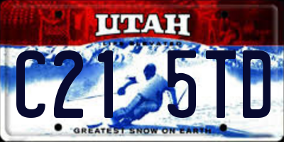 UT license plate C215TD