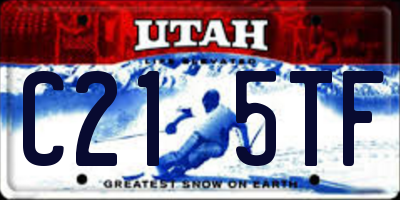 UT license plate C215TF