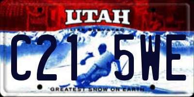 UT license plate C215WE