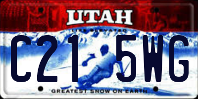 UT license plate C215WG
