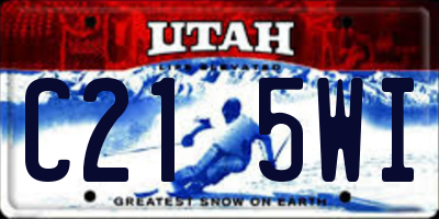 UT license plate C215WI