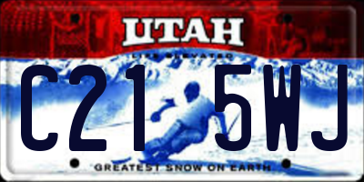 UT license plate C215WJ
