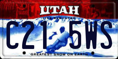 UT license plate C215WS