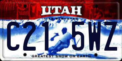 UT license plate C215WZ