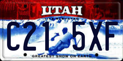 UT license plate C215XF