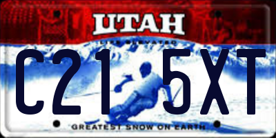 UT license plate C215XT