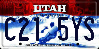 UT license plate C215YS