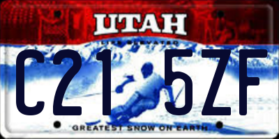 UT license plate C215ZF