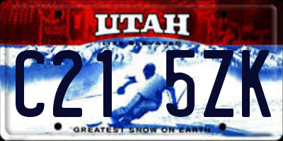 UT license plate C215ZK