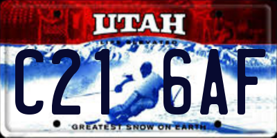 UT license plate C216AF
