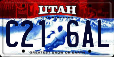 UT license plate C216AL