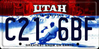 UT license plate C216BF