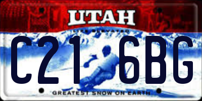 UT license plate C216BG