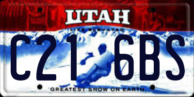UT license plate C216BS