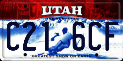 UT license plate C216CF