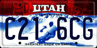 UT license plate C216CG