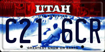 UT license plate C216CR