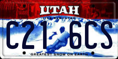UT license plate C216CS