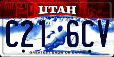 UT license plate C216CV