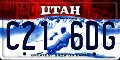 UT license plate C216DG