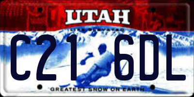 UT license plate C216DL