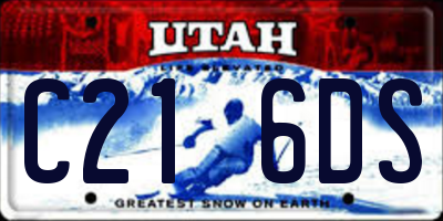 UT license plate C216DS