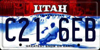 UT license plate C216EB