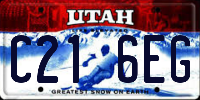 UT license plate C216EG