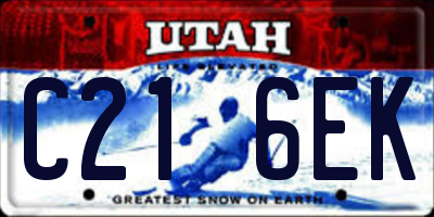 UT license plate C216EK
