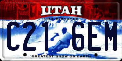 UT license plate C216EM