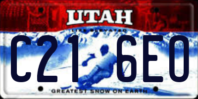 UT license plate C216EO