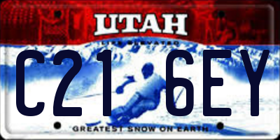 UT license plate C216EY