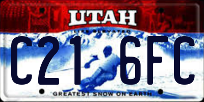 UT license plate C216FC