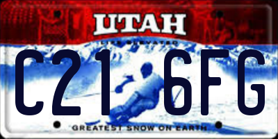UT license plate C216FG