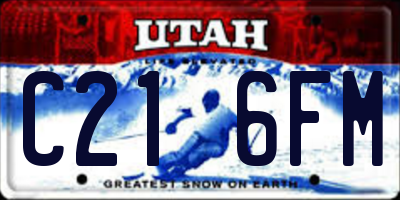 UT license plate C216FM