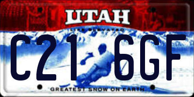 UT license plate C216GF