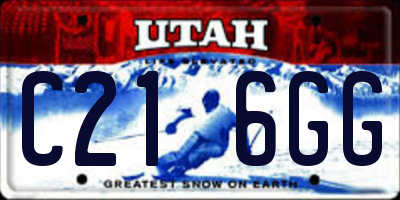 UT license plate C216GG