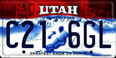 UT license plate C216GL