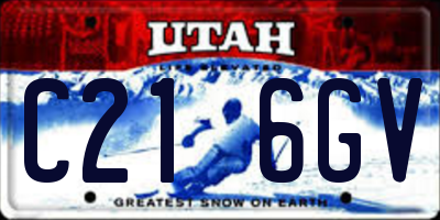 UT license plate C216GV