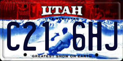 UT license plate C216HJ