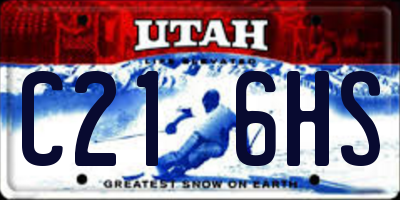 UT license plate C216HS