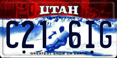 UT license plate C216IG