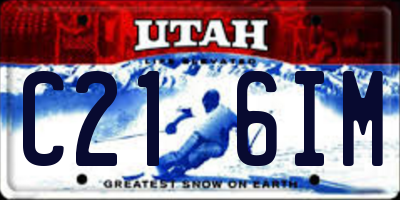UT license plate C216IM